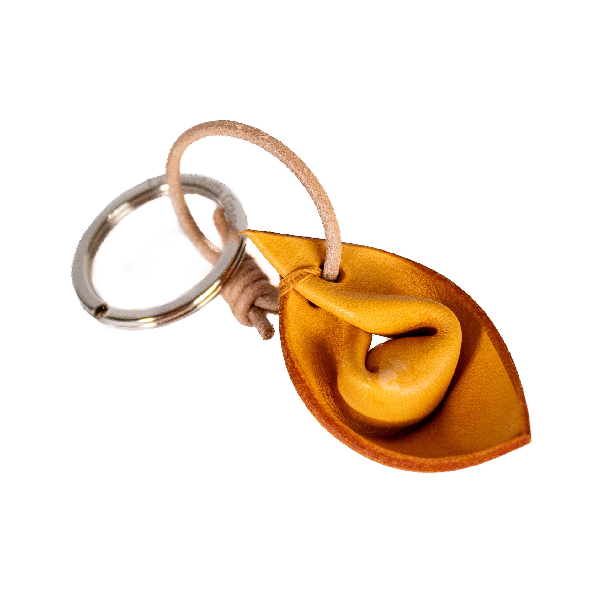 Tortellino portachiavi in cuoio