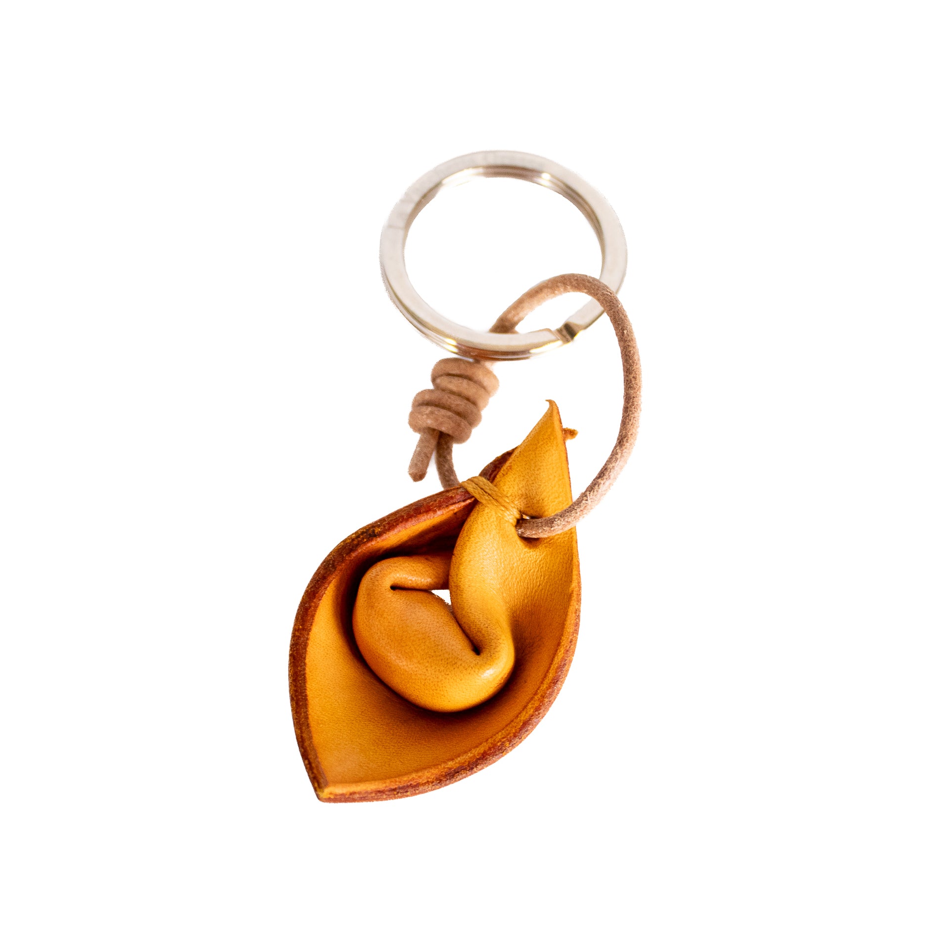 Tortellino portachiavi in cuoio