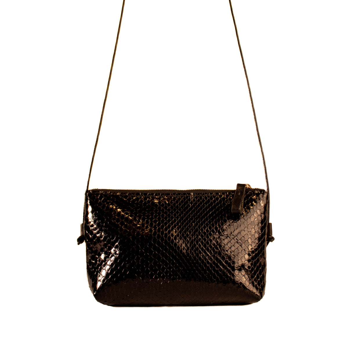 Black Malvetta – small python crossbody bag