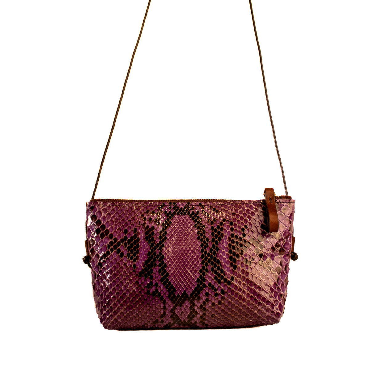 Purple Malvetta – small python crossbody bag