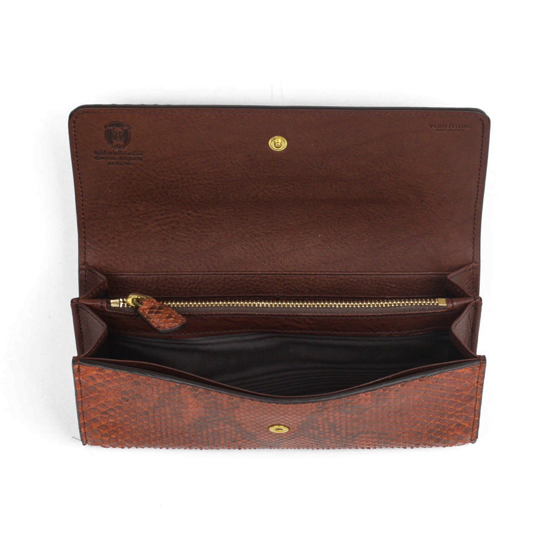 Donatella ruggine - portafoglio donna in pitone con pattella