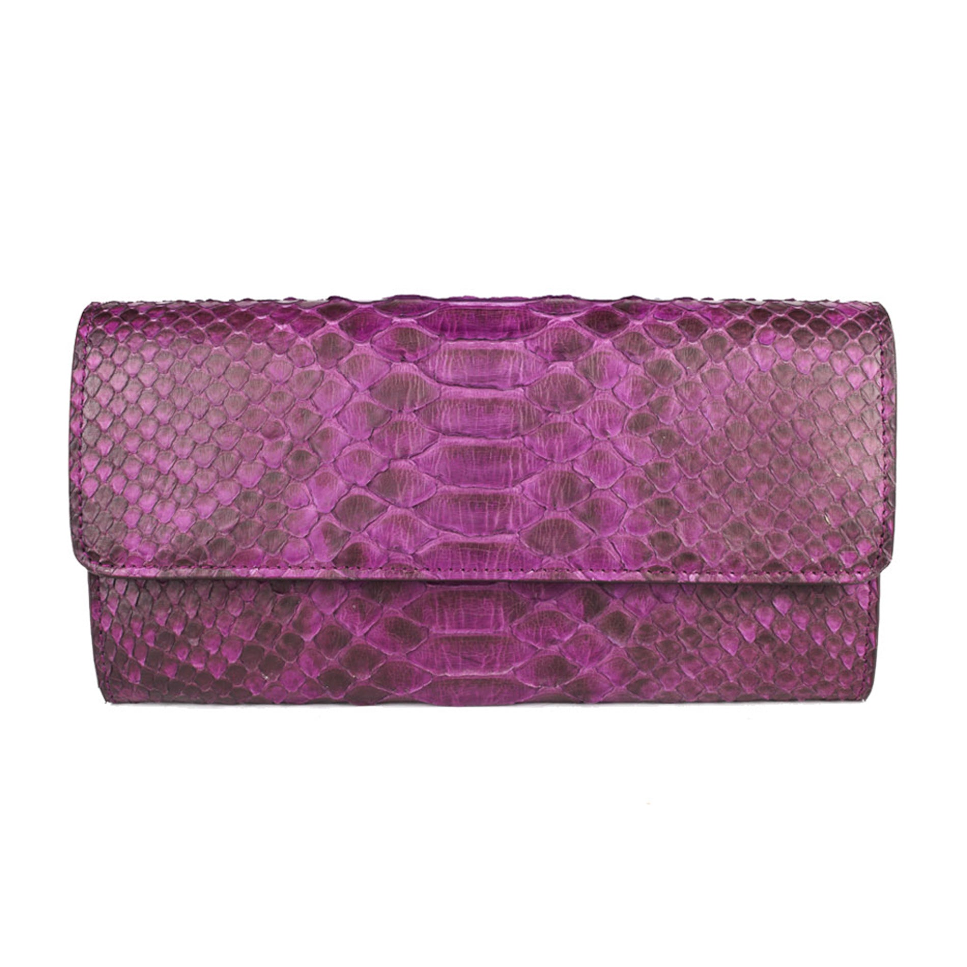 Donatella viola - portafoglio donna in pitone con pattella