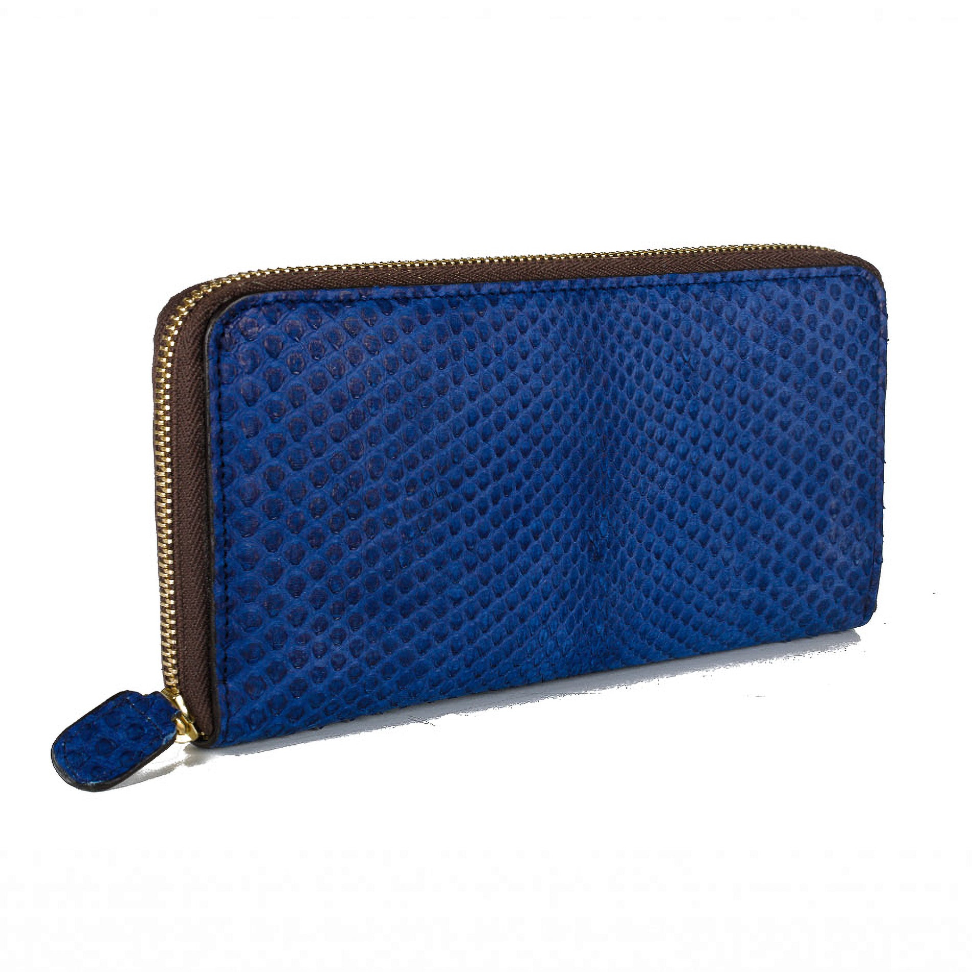 Iva blu - portafoglio donna in pitone con zip