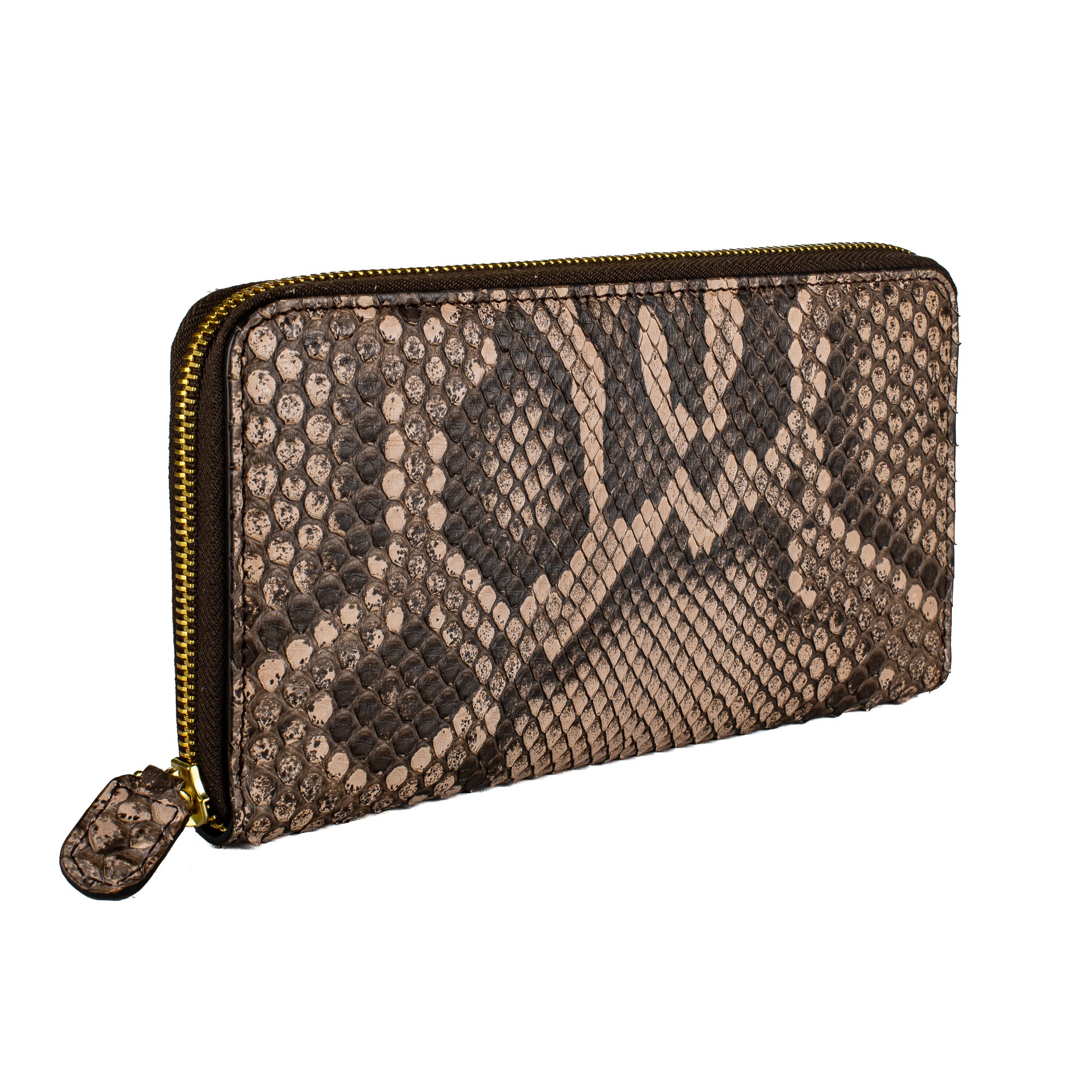 Iva cipria - portafoglio donna in pitone con zip