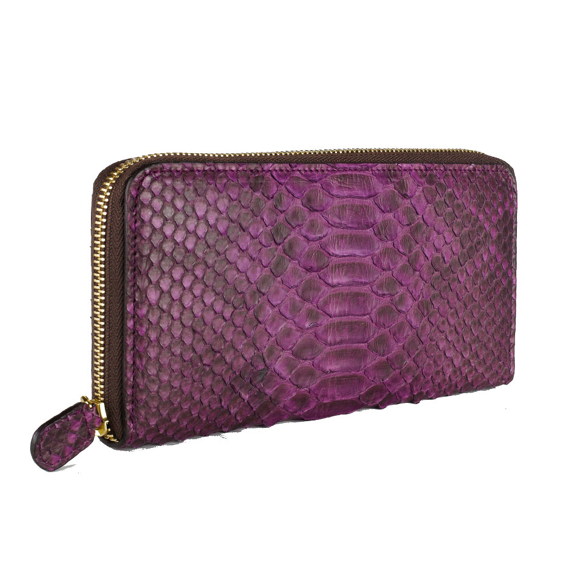 Iva viola - portafoglio donna in pitone con zip