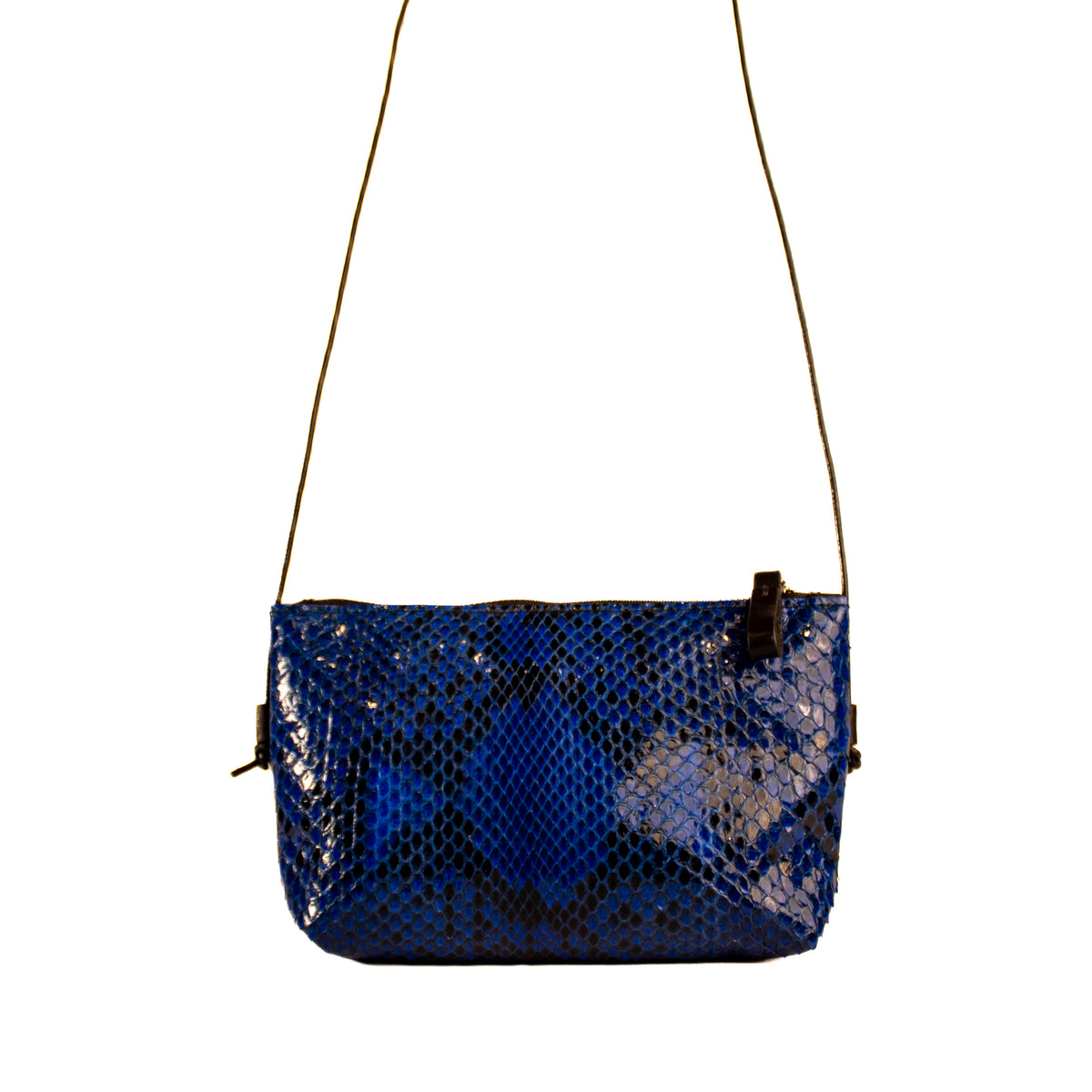Blue Malvetta – small python crossbody bag