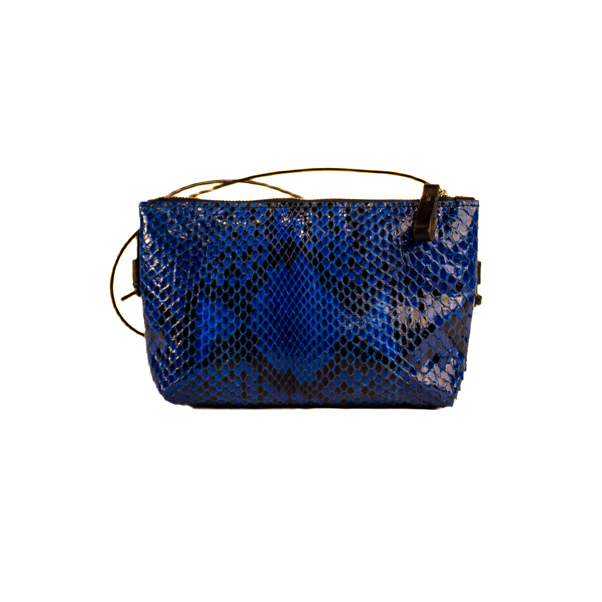 Blue Malvetta – small python crossbody bag