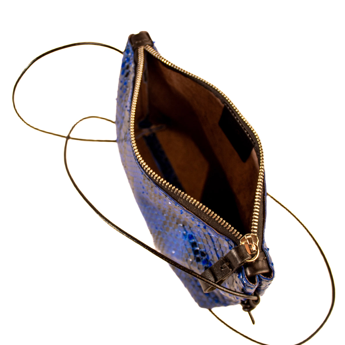 Blue Malvetta – small python crossbody bag
