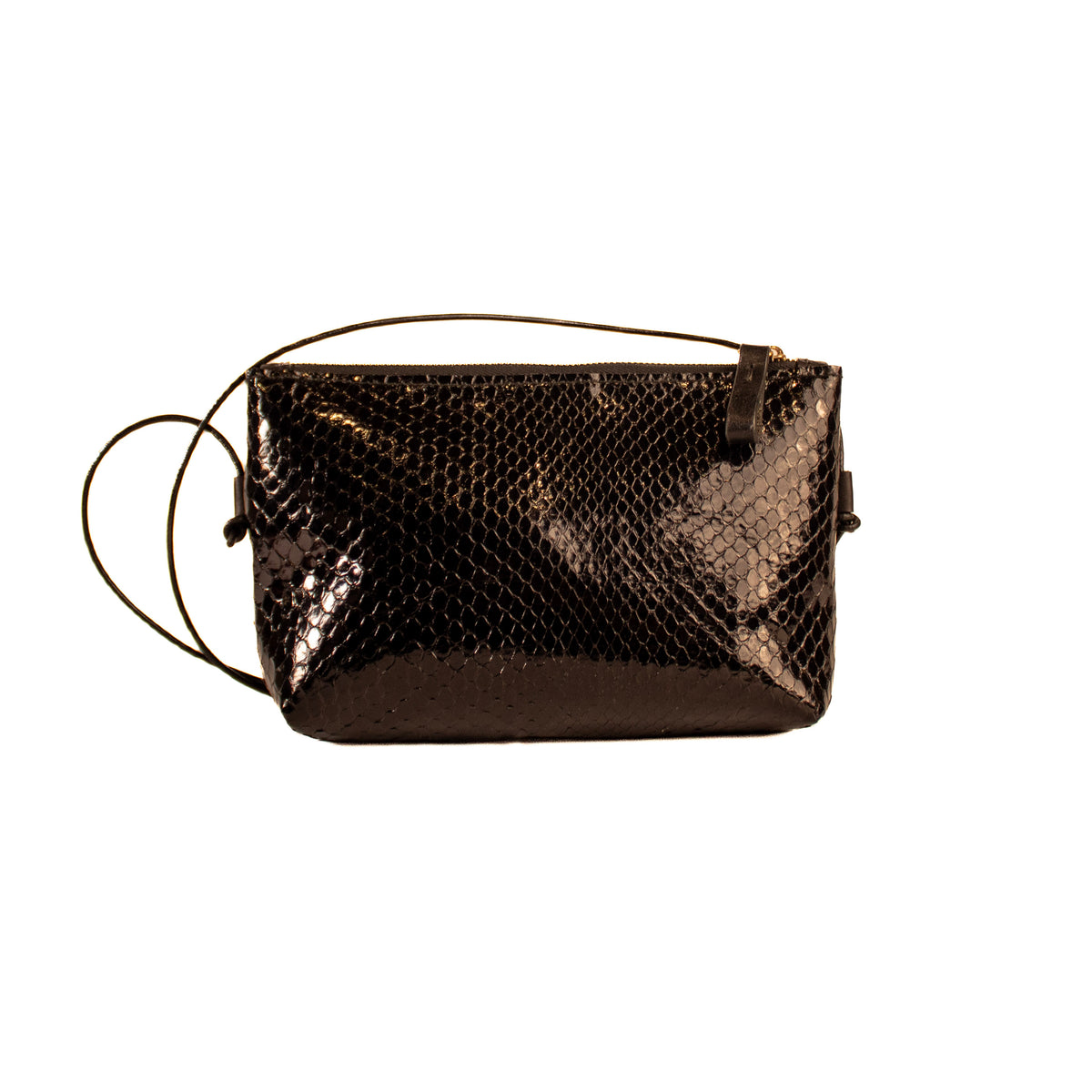 Black Malvetta – small python crossbody bag