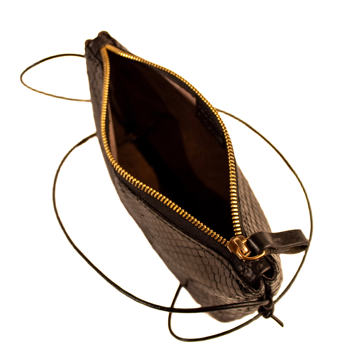 Black Malvetta – small python crossbody bag