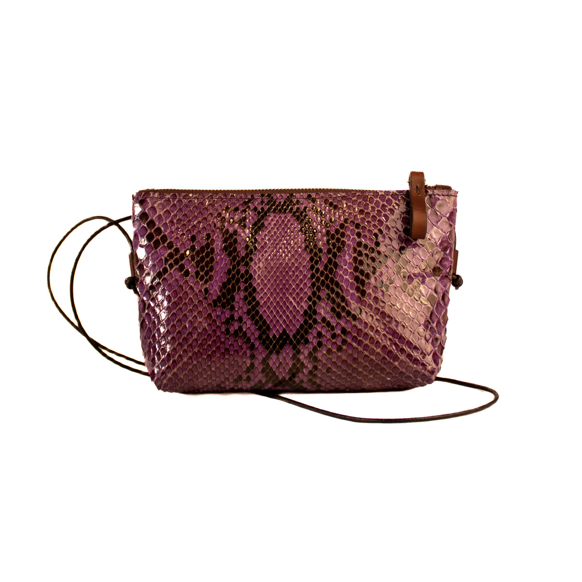 Purple Malvetta – small python crossbody bag