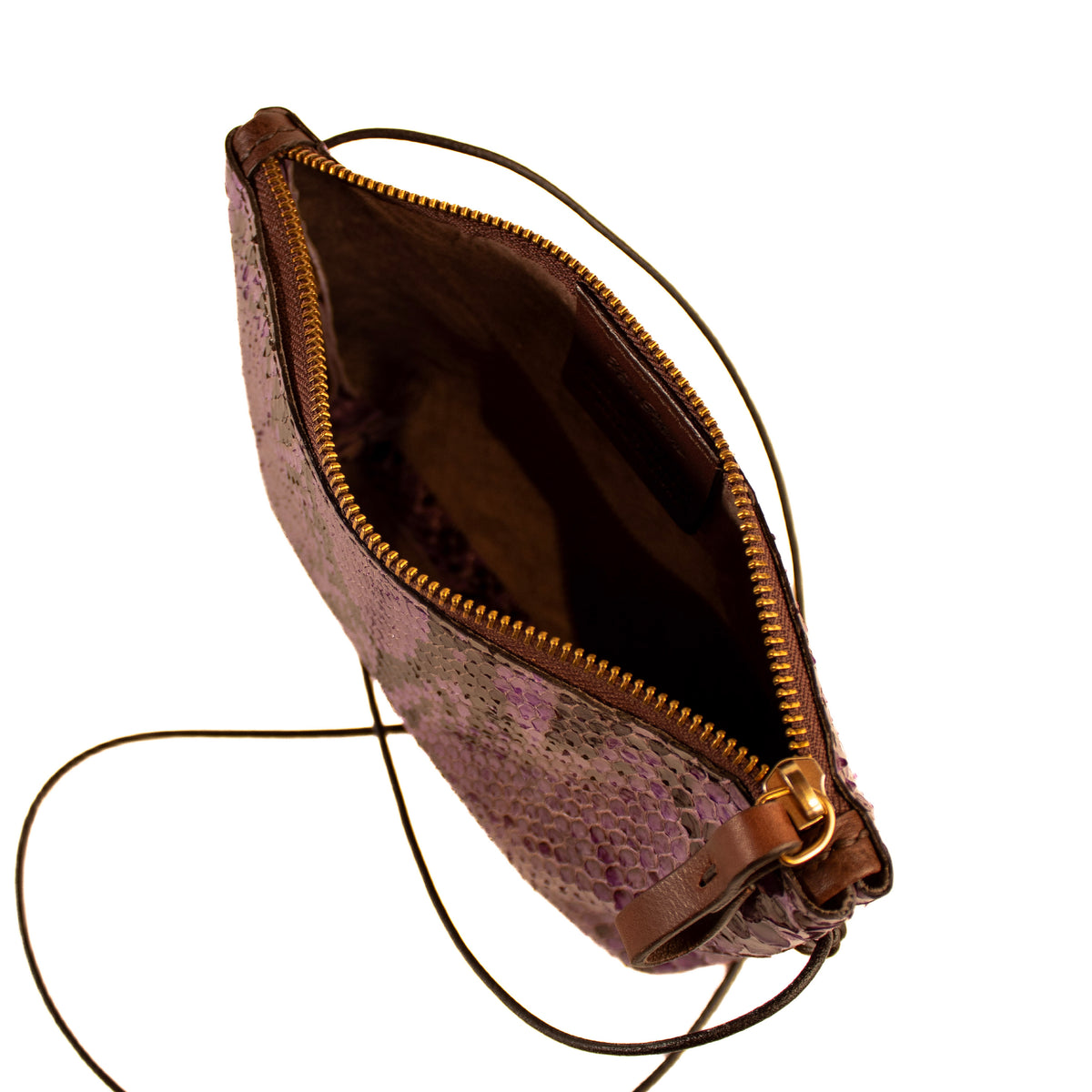 Purple Malvetta – small python crossbody bag