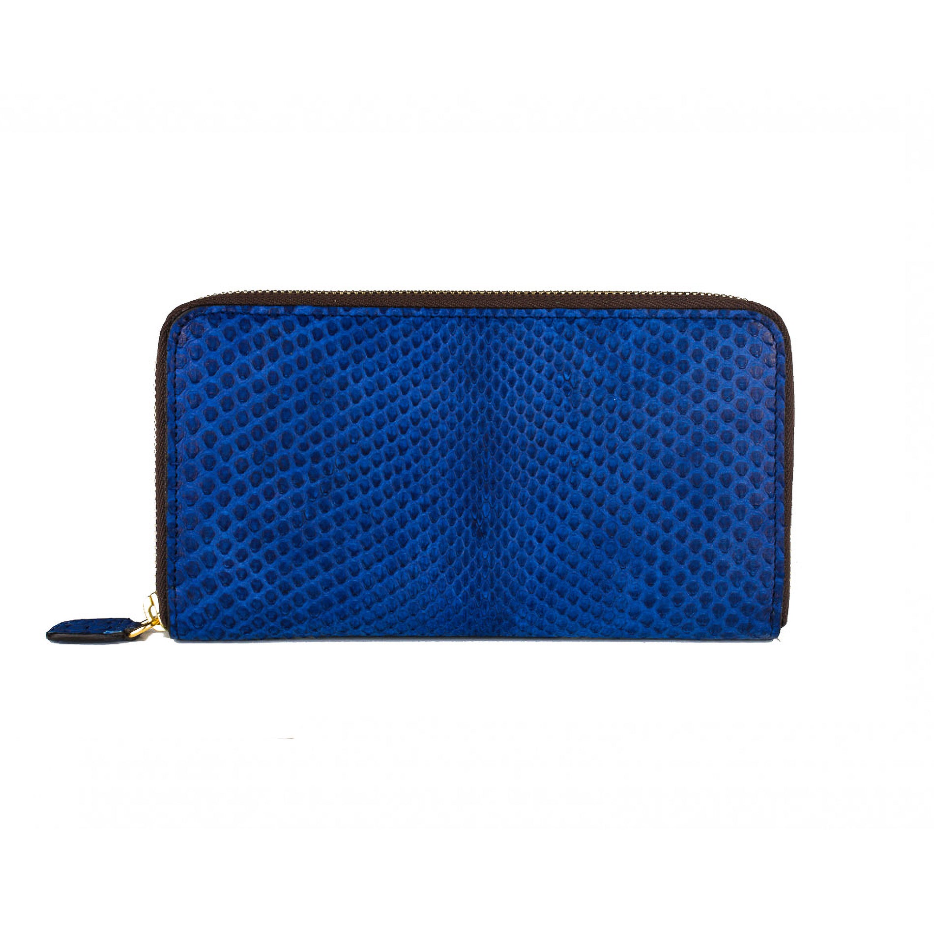 Iva blu - portafoglio donna in pitone con zip