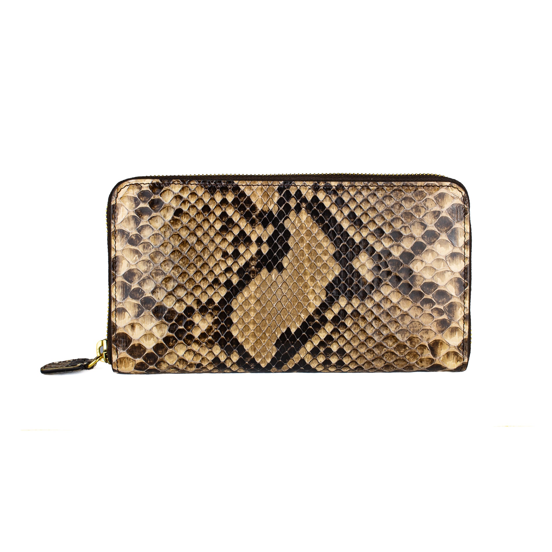 Iva roccia gialla - portafoglio donna in pitone con zip