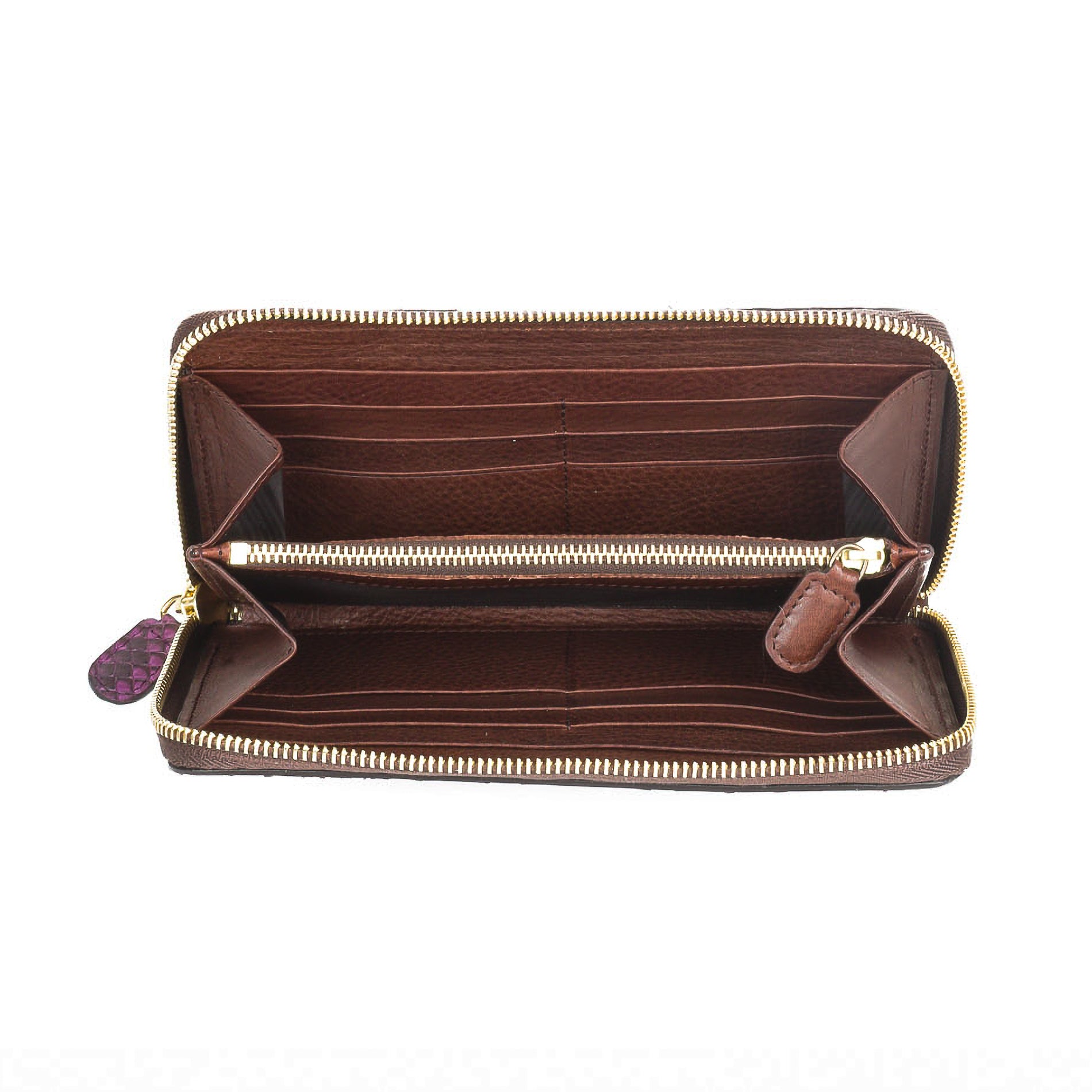 Iva viola - portafoglio donna in pitone con zip