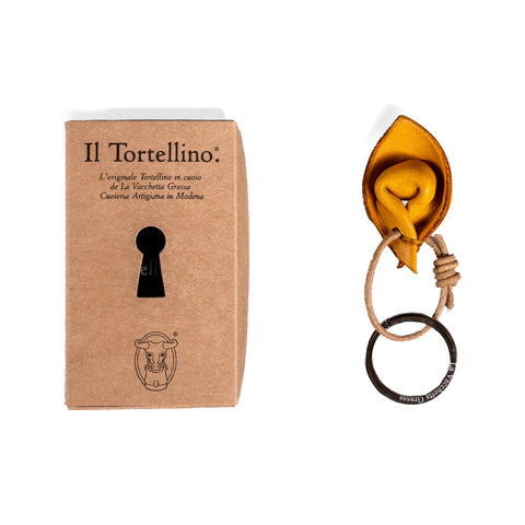 Tortellino portachiavi in cuoio